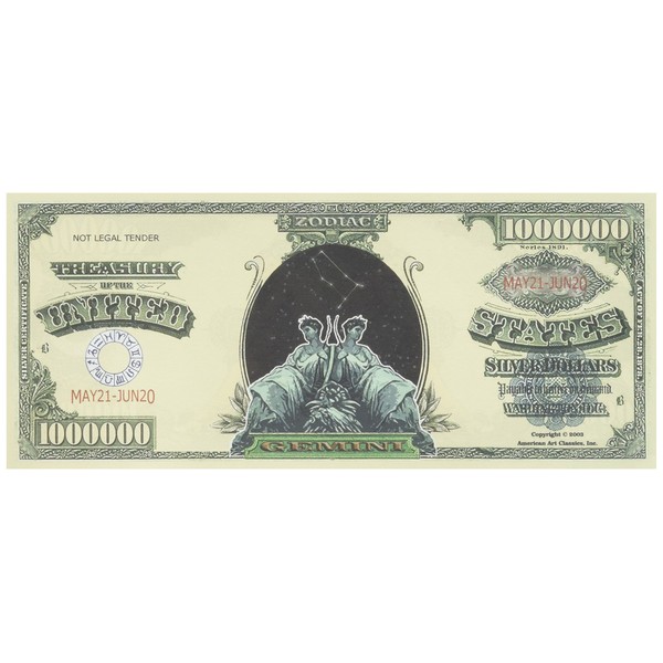 American Art Classics Set of 100-Zodiac Gemini One Million Dollar Bill