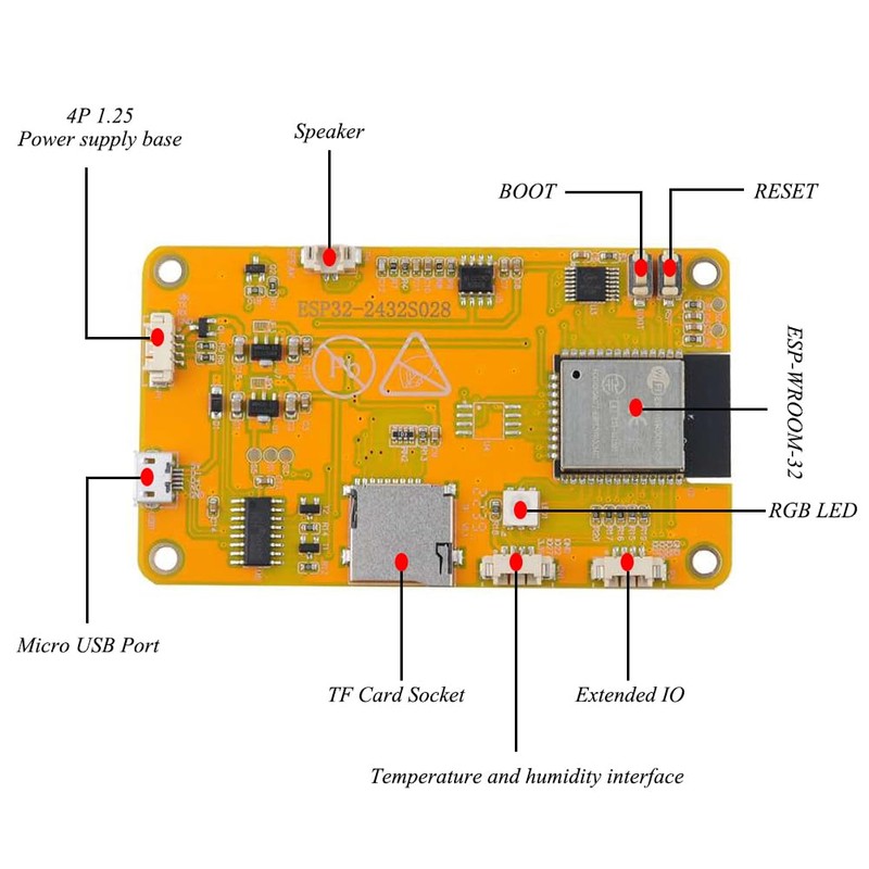 ESP32 Development Board ESP32-2432S028R Touchscreen Dual Core WiFi Bluetooth 2.8