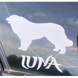 Custom vinyl stickers decals  Pyranees With Add Your Pets Name. Other Color Available.