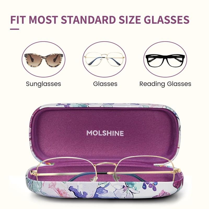 molshine Hard Shell Sunglasses Case, Portable Large Glasses Case with