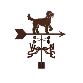 EZ Vane Golden Doodle Dog Weathervane — Post Mount, Wind Cups, Antique Copper Finish, Steel with Durable Triple Powder Coating, Handcrafted in USA
