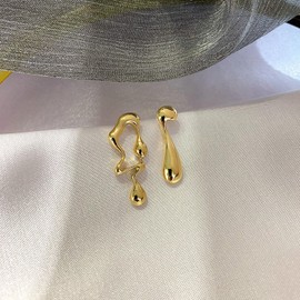 Waterdrop Earrings Gold Irregular Waterdrop Earrings Silver Asymmetrical Drop Earrings Party Statement Drop Earring for Women Girls Teen
