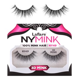 Laflare 3D NY Mink Eyelashes, 100% Real Mink Hair Lashes, Luxury Makeup, Natural, Light, Trendy, Variety, Reusable, Multi layered Real Mink Hair Lashes (NY49)