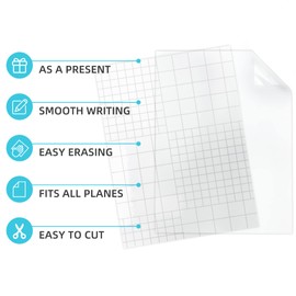 Dry Erase Film Whiteboard Wall Sticker-6 Sheets Self-Repositionable Dry Erase Surface– Dry Erase Message Board (5.8x8.3 inch Clear)