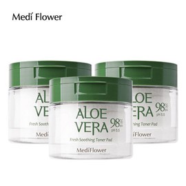 Mediflour 메디플라워 알로에베라 프레쉬 수딩 토너패드 60매x3개 Medi Flower Aloe Vera Fresh Soothing Toner Pads 60 Sheets x 3 Packs
