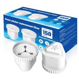 Fluoride Water Filter for Epic water filter replacement Pitcher,Compatible with Aquagear Seychelle, BPA Free. Removes Fluoride, Chlorine, Lead, Odors (Pack of 2)