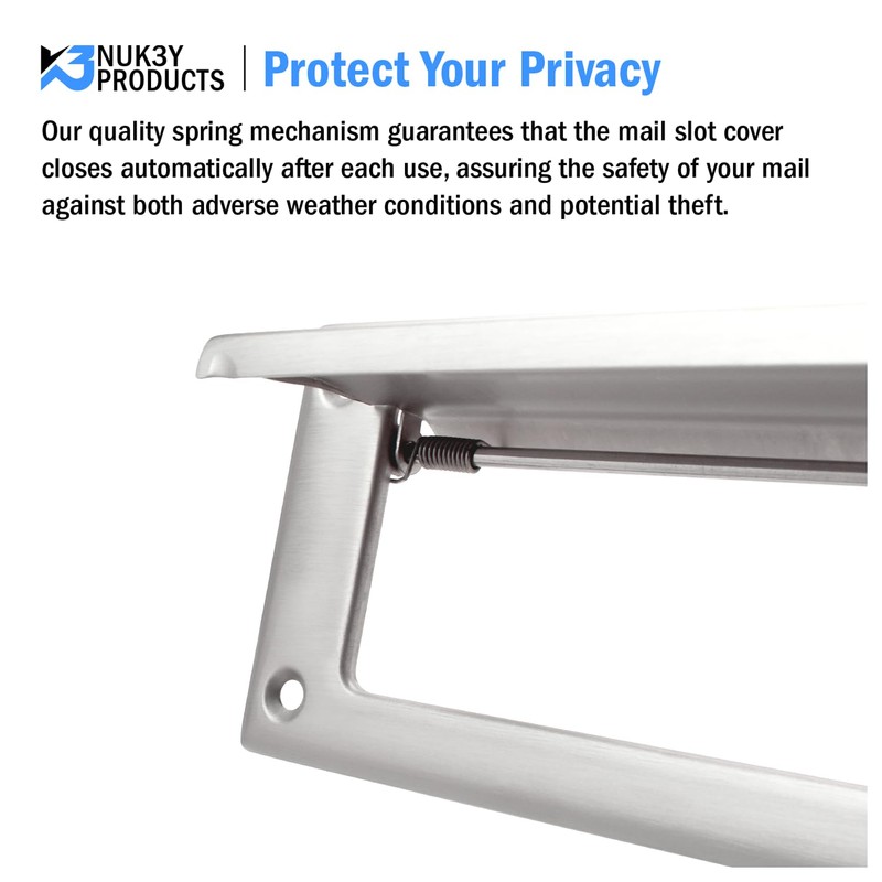 Nuk3y Solid Brass Mail Slot with Sleeve (Satin Nickel, 13"