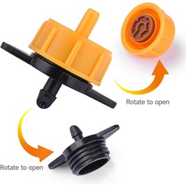 Hydrogarden Pack of 50 Micro-Drip System Series Dripper Pressure Regulating 2 Litres per Hour Dropper Bottle for Agricultural Irrigation and Gardening Yellow