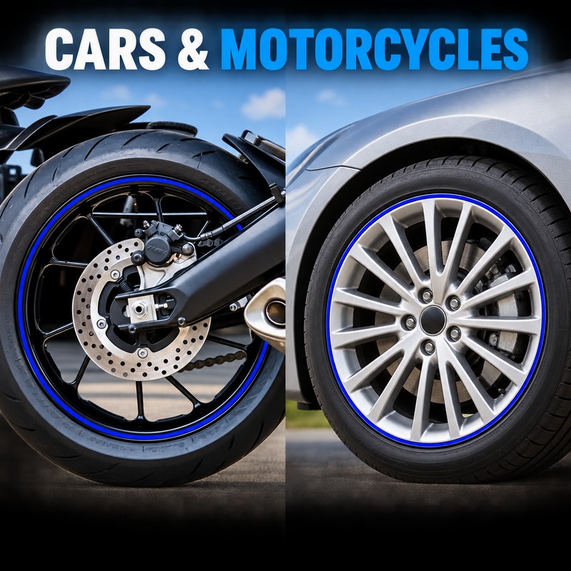32-Piece Reflective PVC Motorcycle Wheel Rim Stripe Decal Set for