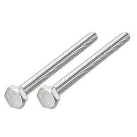 METALLIXITY Hex Bolts (M10-1.5x120mm) 2Pcs, 304 Stainless Steel Coarse Fully Threaded Hex Head Screw Bolt Machine Screws - for Furniture Repair, Silver
