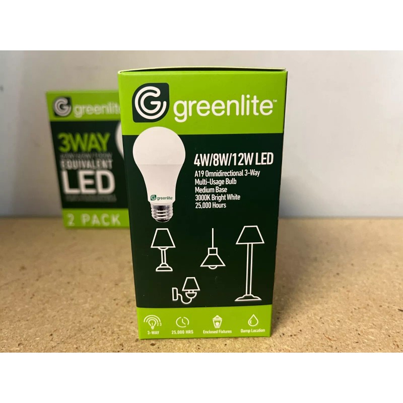 Greenlite 4 Pack GREENLITE 3-Way 40W 60W 100W LED A19
