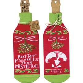 Primitives by Kathy Cover-Mistletoe, 3.50" x 11.25", Fits 750mL to 1.5L bottles, Red