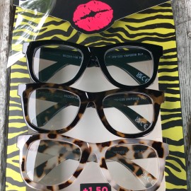 Betsey Johnson NIB Betsey Johnson 3 Pair THICK Multi COLOR Readers Reading  Glasses +1.50