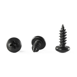 GOHODOMINO #10 x 1/2" Wood Screw 100Pcs Truss Head Phillips Stainless Steel 304 (18-8) Fast Self Tapping Screws Black Oxide