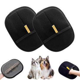 2PCS Reusable Pet Hair Removal Glove, Efficient Grooming Gloves for Pet Hair, Washable Cat & Dog Hair Remover for Couch, Furniture, Clothing, Carpet, Car Seats, Bed Sheet