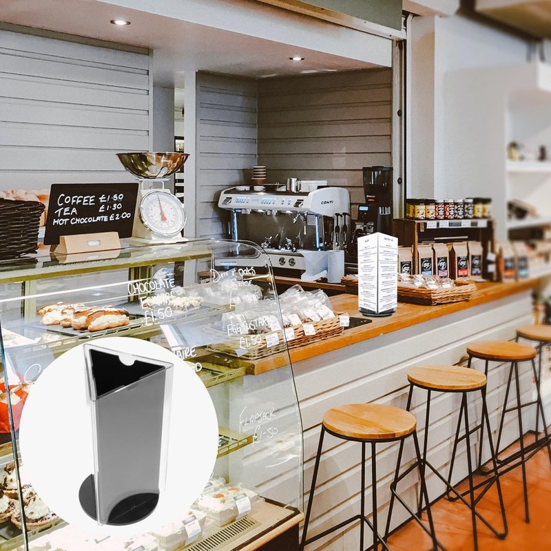 DIYEAH Rotatable Acrylic Sign Holder 3-Sided Restaurants Menu Display Stand