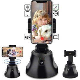 EZONEDEAL smart phone holder, selfie stick and tripod, with face tracking function, 360° automatic face and object tracking, suitable for indoor and outdoor video shooting Smart Shooting Camera Phone Mount