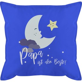 Kissen 50x50 - Vatertag Papa ist der Beste - 50 x 50 cm - Blau - Vater Kissenbezug väter Best dad mit füllung 50&50 Vatertagsgeschenk super männerkissen kopfkissen papatag Bester Herrentag Mein