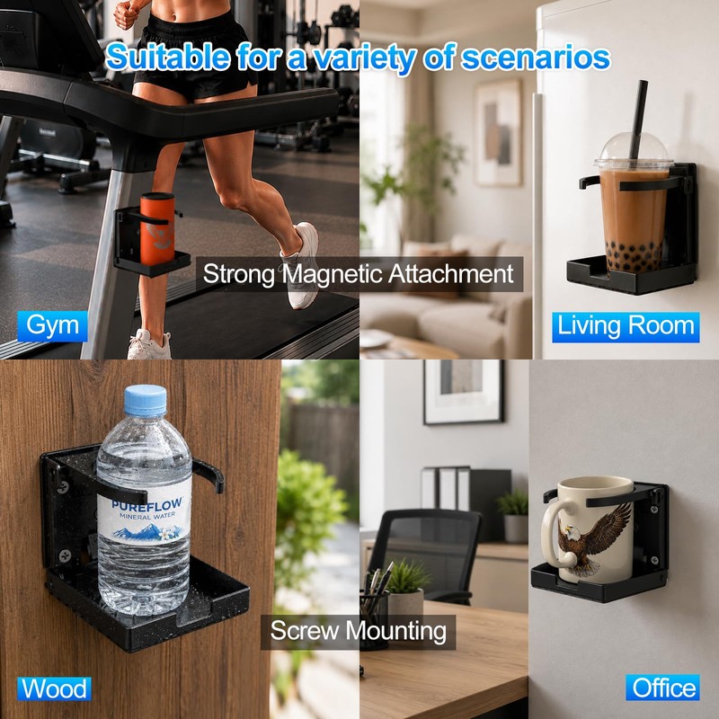 Magnetic Cup Holder, Heavy-Duty Anti-Fall Drink Holder with N38 Super