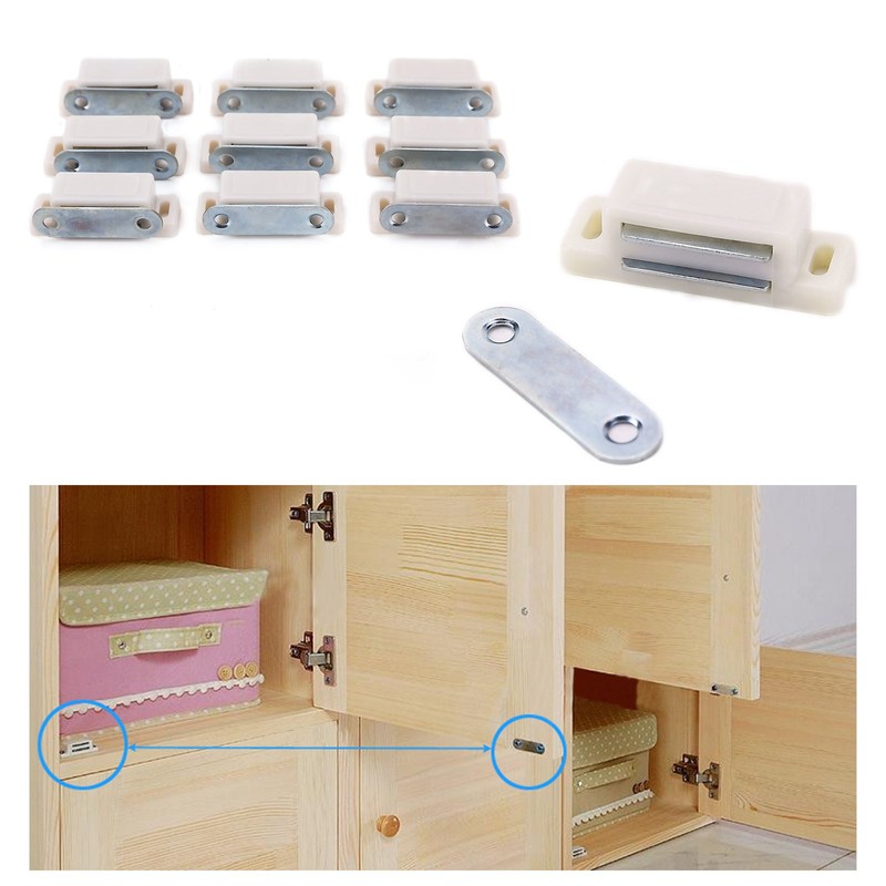 10x Heavy Duty Cupboard Cabinet Door Magnetic Catch Latch Home