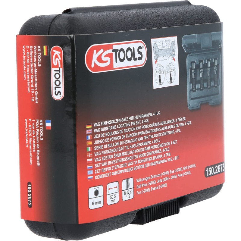 KS Tools 150.2675 VAG subframe locating pin set M12 x