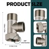 Pack of 2 3-Way Valve, Angle Valve, 3/8 1/2 Inch