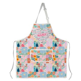 MYSOMY Nana Apron With Pockets Grandma Nanny Aprons Nana Themed Gift Boho Flower Gift Apron for Nana Grandparent Gift (NANA Apron)