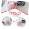 TEHAUX Fluffy Plush Earbuds Protector Cover for Cute Stylish Earphone