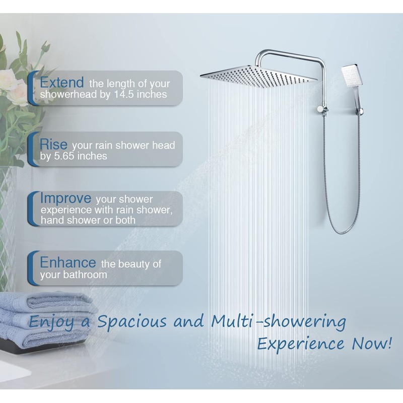 HOMVIVA® All Solid Metal 3-Way Shower Arm Diverter Valve with
