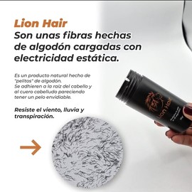 LION HAIR. Haarfasern, 28 g, vermehren Sie Ihr Haar in 30 Sekunden, Haarverdichtung, Baumwollfasern für Damen und Herren, Dunkelgrau