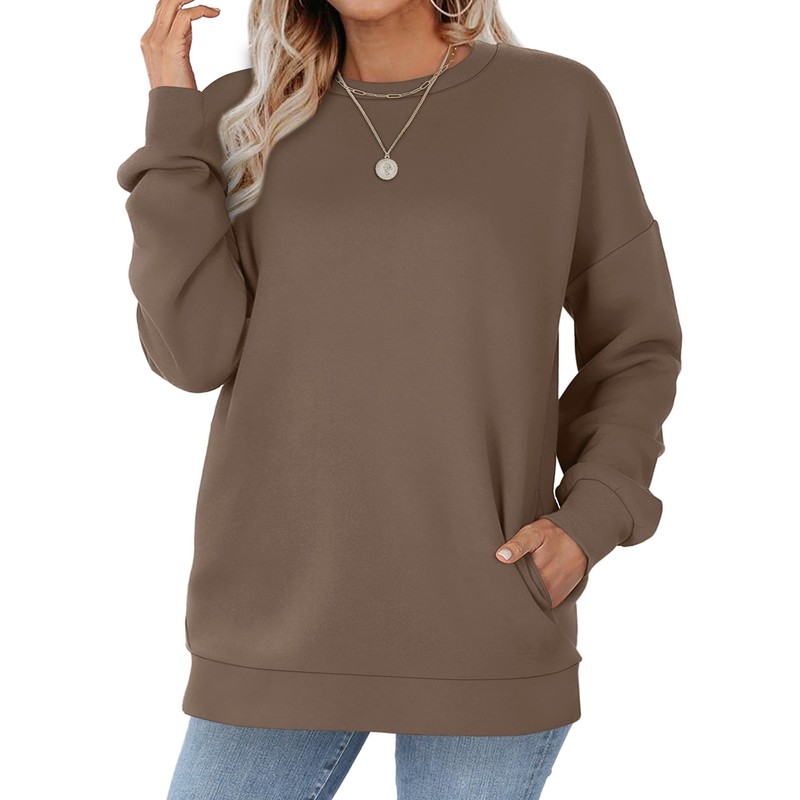 WIHOLL Oversized Sweatshirt for Women with Pocket Long Sleeve Shirts