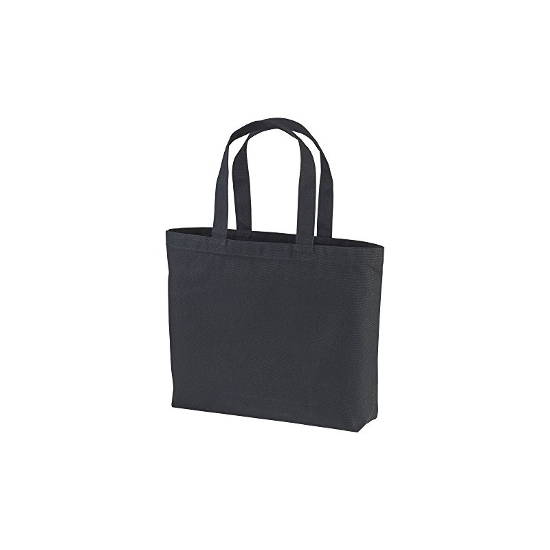 United Athle 151801 14.3 oz Canvas Tote Bag (Large), Black,