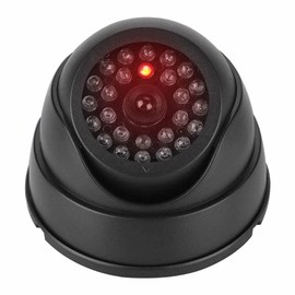 JUSTOP Dome Dummy CCTV Camera Outdoor/Indoor Waterproof With Reality LED Light Fake CCTV Cam - Black (1 Pack)