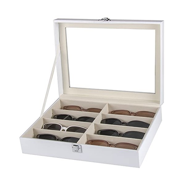 Homeanda White PU Leather Eye Glasses Eyeglass Eyewear Sun glasses