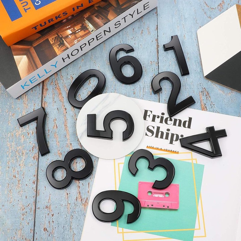 3D Self Adhesive Mailbox Numbers 0-9 Number Stickers No Drilling