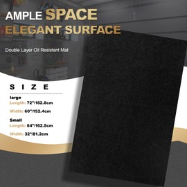 deepredcoast Oil Spill Mat, Garage Floor Mat for Garage & Workshop, 64″×32″ Reusable Floor Protector, Waterproof with Non‑Slip Rubber Backing, High‑Absorbency.