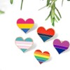 Juego de 2 broches de arco iris, diseño de corazón,