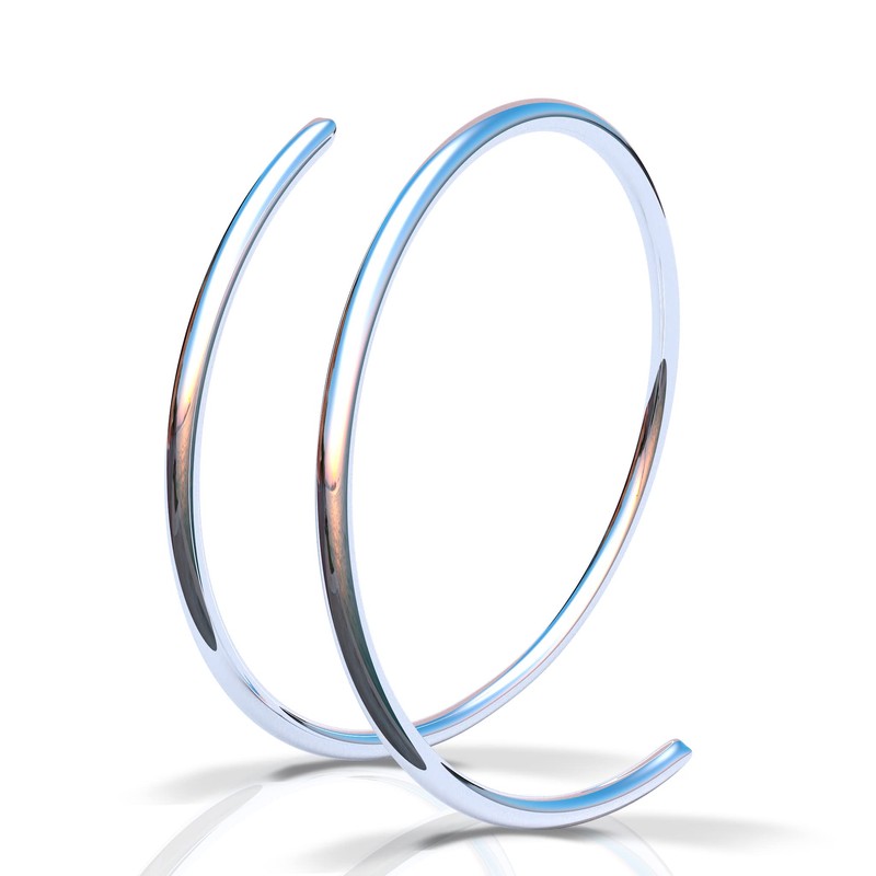 Tiny Silver Double Hoop Nose Ring - Spiral Nose Ring