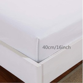 MOHAP Fitted Sheet Set King Size 16" Deep Pocket with 1 Bedsheet and 2 Pillowcases Brushed Microfiber White