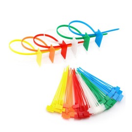 Zip Ties with Labels, 500-Piece Pack, 7 Colors, for Cable Management. Multi-Purpose, Self-Locking Plastic Nylon Wire Ties for Office, Gardening, Indoor and Outdoor Use. (Yellow)