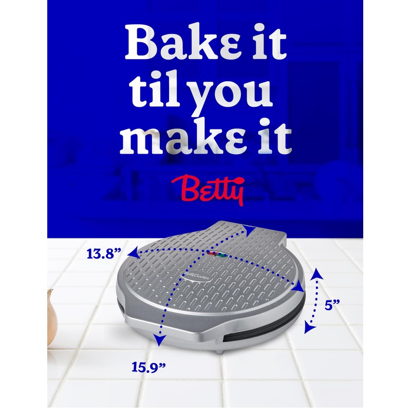 Betty Crocker Pizza Maker Plus, 12" Indoor Electric Grill, Nonstick