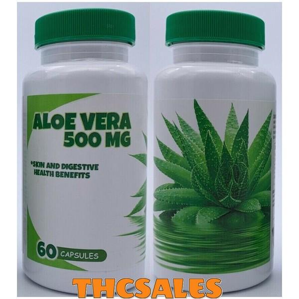 Aloe Vera 500mg Supports Digestive Health Anti-inflammatory Detox Cleanse Pills
