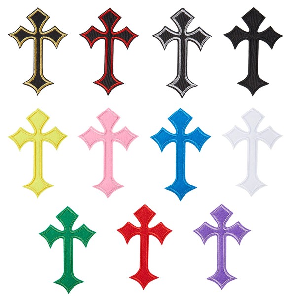 Nicime 11pcs Cross Patches, Iron on/Sew on Cross Applique Patch,