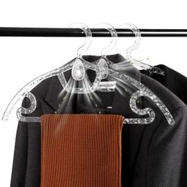 YEBIAO Plastic Clothes Hangers with Aromatherapy – Set of 20 Water Ripple Design Aroma PET Coat Hangers, Featuring a Natural and Fresh Scent