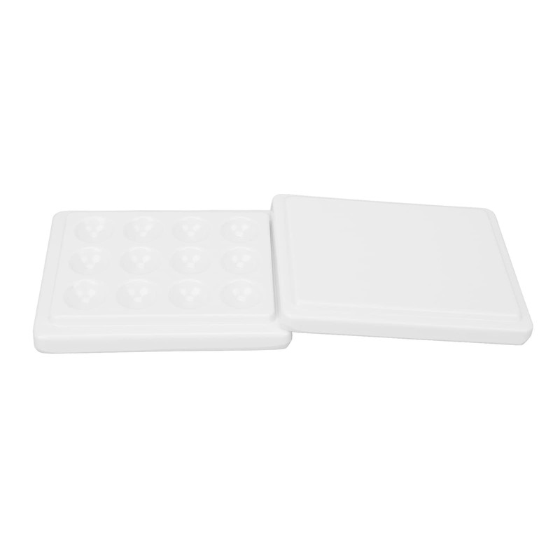 Ceramic Paint Palettes Pure Color Reusable Practical 12 Cavities Watercolor