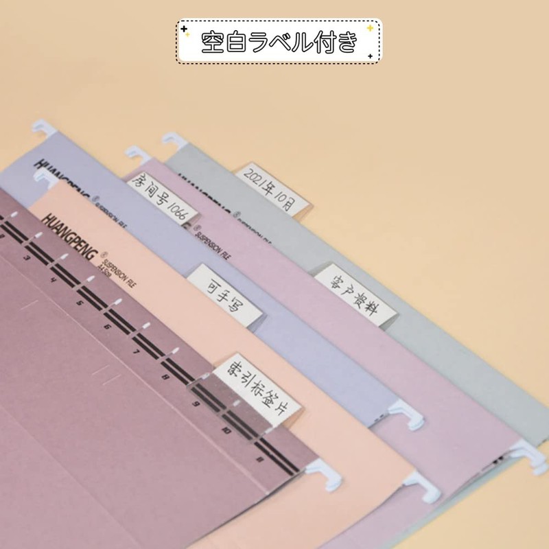 Seimeinoki Hanging Folders, A4, 10 Pieces, Hanging Files, with Labels