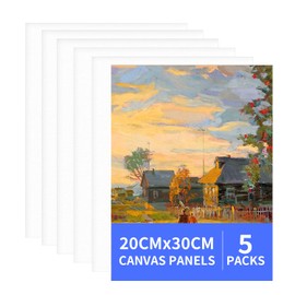 CozyOasis 5 Pack 20x30cm (8" x 11.9") Premium Blank Canvas Panels for Painting Ideal for Acrylic, Oil, Watercolor – Perfect for Artists, Beginners and Hobbyists