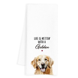 INDAJEDN Golden Retriever Gifts Kitchen Towels 16x24 inch, Golden Retriever Gifts for Women, Golden Retriever Decor Dish Towels Tea Towels for Kitchen, Golden Retriever Hand Towels, Dog Kitchen Decor