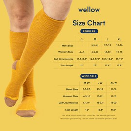 Wellow Knee High Compression Socks for Men & Women | 18-25 mmHg Made with Viscose from Bamboo | Nurses & Pregnancy Support | Relieves Swelling | Regular, LG, Black - Dots