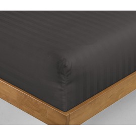 Luxevoir® Super King Size Fitted Sheets - Ultrasoft Satin Stripe Microfiber - 40 CM Extra Deep Skirt - Hypoallergenic - Breathable & Noiseless - Super King 182x200+40 cm